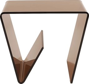 Stolik kawowy z giętego hartowanego szkła - Brązowy - ZENIA