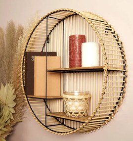 Rattanowa okrągła półka ścienna - Wilis 3X