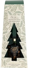 Zestaw upominkowy z dyfuzorem i świecami Merry Christmas, Mistletoe and fir, 2 szt.