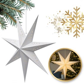 Świąteczna papierowa gwiazda siedmioramienna STARION 60 cm, biała