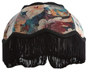 Abażur z tkaniny z kwiatowym wzorem i białym wnętrzem 31,5/15/14 - Heritage klasyczny/Antyczny