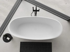 Mexen Torino wanna wolnostojąca z konglomeratu 155 x 78 cm, biała mat - 57271557800