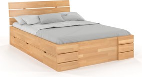 Łóżko bukowe Visby Sandemo High Drawers