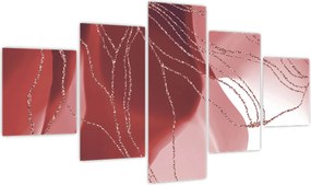 Obraz - Czerwony abstrakcyjny kwiat N⁰1 (125x70 cm)