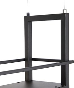 Lampa wisząca czarna z półką 4-światła - Cage Rack