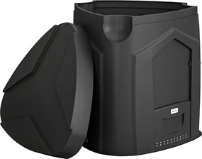 Outsunny Kompostownik Ogrodowy 240L, Trójkątny Pojemnik na Kompost z 3 Drzwiami, Czarny | Aosom PL