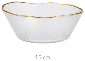 Szklana miska ze złotą obwódką DATURA, 15 cm