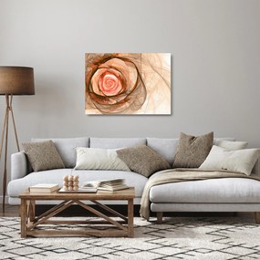 Obraz na szkle - Abstrakcyjny róż z białym tłem (70x50 cm)