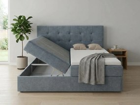 Tapicerowane łóżko boxspring DIRELIS TRINITY 160x200 cm szare Materac: Materac sprężynowy Bonell