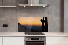 Szklany Panel Ukrzyżowanie o Zachodzie Słońca