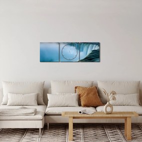 Obraz wodospadów (z zegarem) (90x30 cm)