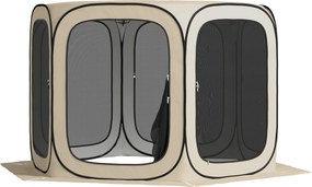 Outsunny Namiot Campingowy typu Pop-up, Przenośny, Ochrona UPF50+, Siatkowe Boki, Stalowe Pręty, Khaki