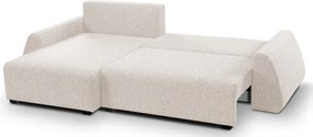 Narożnik ALMI Lewostronny z funkcją spania, wolnostojący tkanina EXCITE ME 02 Beżowy