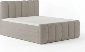 Stylowe łóżko tapicerowane KORA 180x200 cm w tkaninie CENTAUR 3 jasnoszarej