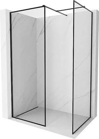 Mexen Kioto-XF ścianka prysznicowa Walk-in z ramką 100 x 90 cm, transparent 10 mm, czarna - 800-100-202-04-70-090-XF