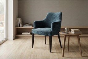 Nowoczesne krzesło Diamond z podłokietnikami i drewnianymi nogami