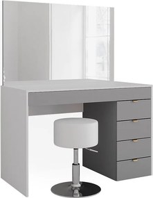 Stół toaletowy biały/szary/szary 115x55x76 elise