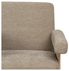 Beżowy fotel z tkaniny szenilowej Rest – Ixia