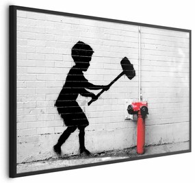Plakat Zniszczyć hydrant 90x60 cm z ramą czarną bez marginesu ARTGEIST B