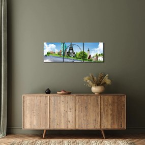Obraz - Podróż dookoła świata (z zegarem) (90x30 cm)