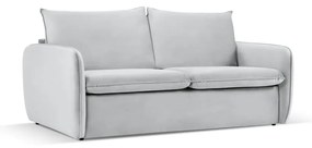 Jasnoszara aksamitna rozkładana sofa 194 cm Vienna – Cosmopolitan Design