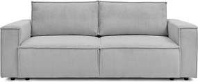 Jasnoszara sztruksowa rozkładana sofa 245 cm Nihad – Bobochic Paris