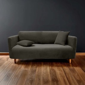 Antracytowy elastyczny pokrowiec na sofę 3-osobowy Sacha – douceur d'intérieur