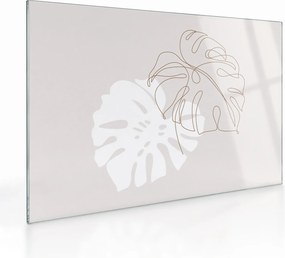 Obraz na szkle - Line art monstera N⁰2 (70x50 cm)