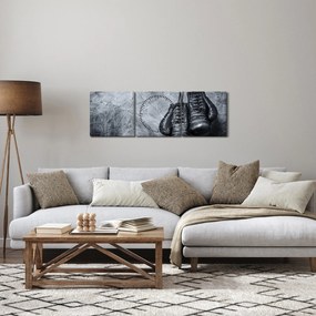 Obraz - Rękawice bokserskie (z zegarem) (90x30 cm)