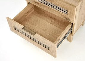 Nowoczesna szafka nocna CALVIRO SN-1 w dekorze dąb artisan – elegancki i funkcjonalny mebel do sypialni w naturalnym stylu