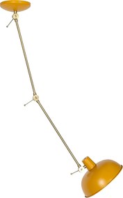 Lampa sufitowa w stylu retro żółta z brązem - Milou