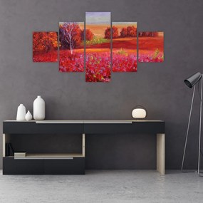 Obraz czerwonego krajobrazu (125x70 cm)