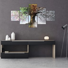 Obraz - Drzewo czterech pór roku (125x70 cm)