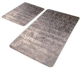 Szare aksamitne dywaniki łazienkowe zestaw 2 szt. 60x100 cm – Mila Home