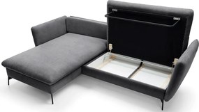 Ciemnoszara kanapa narożna rozkładana N8-C33
