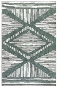 Dywan dwustronny zewnętrzny Gemini romby zielono-kremowy 120 cm x 170 cm