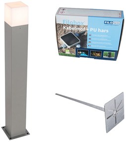 Zewnetrzna Lampa zewnętrzna Denmark P70 szara z kołkiem do ziemi i tuleją kablową Nowoczesny Oswietlenie zewnetrzne