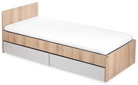 Łóżko młodzieżowe DALIA 90x200 buk/szare LITTLE SKY