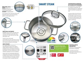Elo 72404 4-częściowy zestaw garnków ze stalinierdzewnej Smart Steam