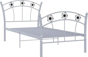 Szare metalowe łózko dziecięce z piłką 90x200 cm N4-Z06