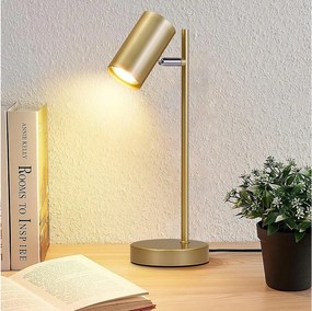 NETTLIFE lampka nocna lampa stołowa do salonu złota obrotowa 350° GU10 złote metalowe biurko