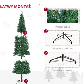 Choinka Drzewko świąteczne Sztuczna jodła z jagodami, metalowy stojak, PET | Aosom PL