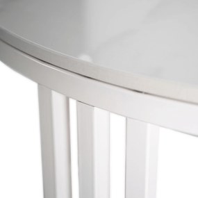 Stolik Kawowy KORIN 70 cm Biały Marmur/Biały Nowoczesny