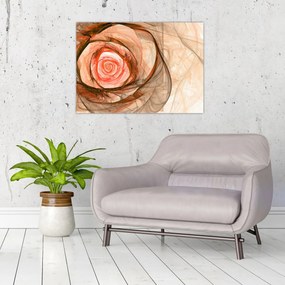 Obraz na szkle - Abstrakcyjny róż z białym tłem (70x50 cm)