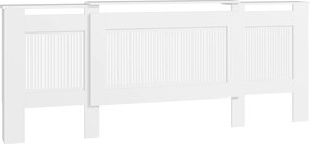 HOMCOM Osłona grzejnika, design z lamelami, regulowana długość 125-201 cm, MDF, Biała