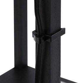 HOMCOM Lampa Stojąca z Półkami Czarna Drewniana Oświetlenie Salon E27 do 40W 26x26x160cm | Aosom PL