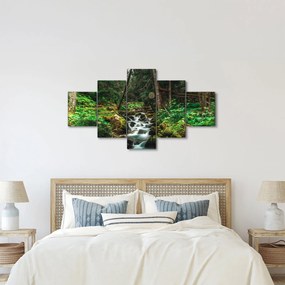 Obraz strumienia w lesie (125x70 cm)