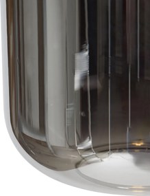 Lampa wisząca czarna ze złotem i dymionym szkłem w komplecie z 4 żarówkami PUCC - Zuzanna