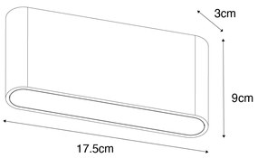 Zewnetrzna Nowoczesna lampa ścienna zewnętrzna rdzawobrązowa 17,5 cm z diodą LED IP65 - Batt Nowoczesny Oswietlenie zewnetrzne