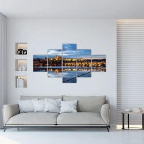 Obraz Zamku Praskiego i Mostu Karola (125x70 cm)